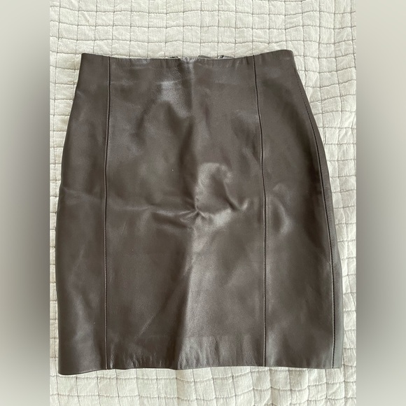 IRO Dark Brown Leather Skirt - Picture 2 of 3